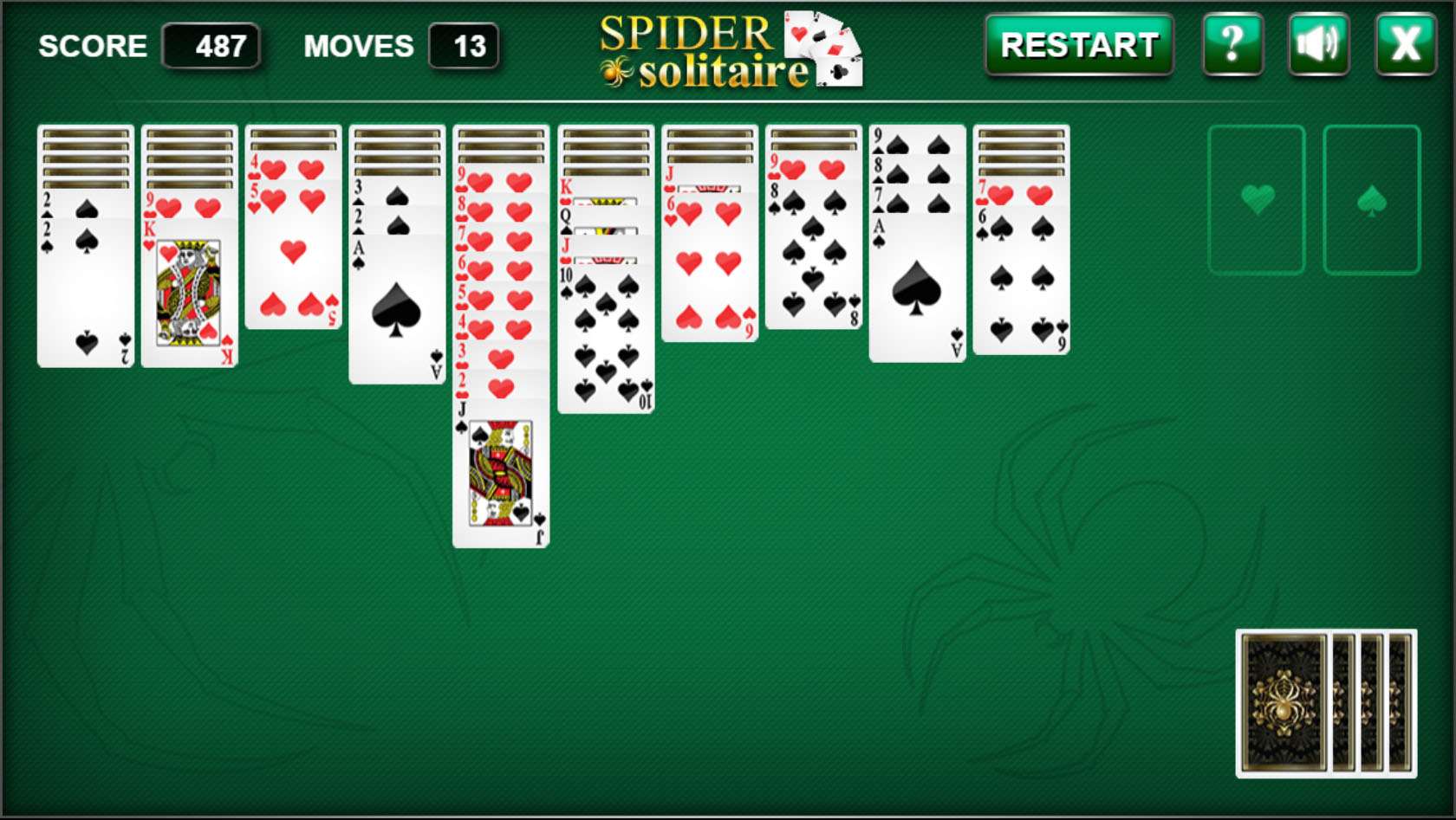 free spider solitaire offline game