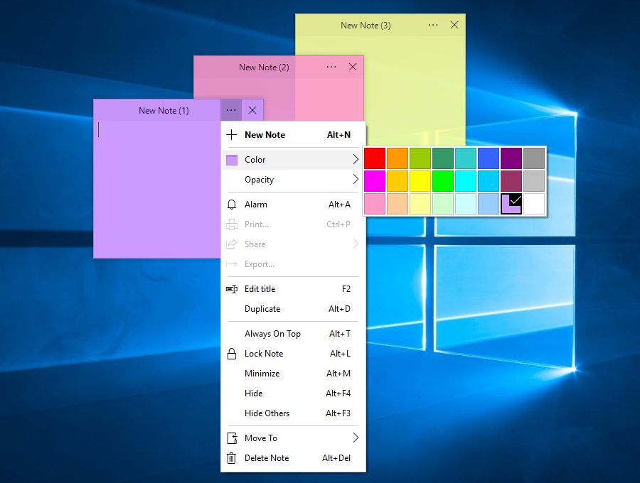 pc desktop sticky notes